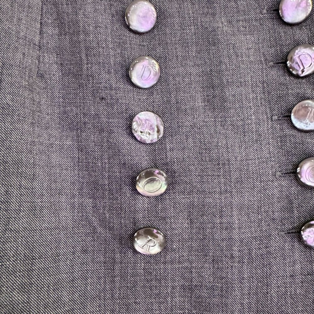 Vintage Christian Dior Womens Gray 90s Tailored Front Button Mini Skirt Size 10 - Picture 3 of 8